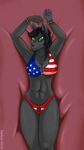  &lt;3 bed bikini clothed clothing female handcuffs harkrun kelsey_paige pubes shackles skimpy solo swimsuit united_states_of_america 