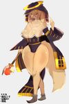  anthro big_breasts breasts canine clothing digital_media_(artwork) female kyuuri looking_at_viewer mammal simple_background solo thick_thighs 