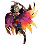  arm_up armor armored_boots belt boots breastplate cape commentary_request dark_skin earrings feather_trim fire_emblem fire_emblem_heroes full_body gauntlets gradient_hair green_hair hair_ornament highres holding holding_sword holding_weapon jewelry laegjarn_(fire_emblem_heroes) leg_up lips lipstick long_hair long_sleeves looking_away maeshima_shigeki makeup multicolored_hair official_art orange_hair skirt solo sword transparent_background weapon 