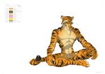  animal_genitalia anthro balls crossed_legs feline fur generalbarcode hi_res kungfu male mammal nude penis penis_tip sheath simple_background sitting solo tiger white_background 