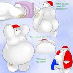  &lt;3 2017 baymax belly big_belly big_hero_6 butt_pose christmas da~blueguy disney holidays hug machine male one_eye_closed overweight robot wink 