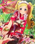  blonde_hair blush emily_stuart hearts idolmaster idolmaster_million_live! idolmaster_million_live!_theater_days kimono long_hair smile twintails valentines violet_eyes 