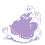  anthro belly big_belly big_breasts boss_monster breasts caprine digital_media_(artwork) female fur goat hand_on_stomach mammal post_vore simple_background toriel undertale video_games vore vvitch 