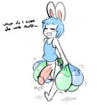  2018 angstrom anthro blue_hair bottomless clothed clothing condom cum excessive_cum eyes_closed filled_condom flaccid fur hair lagomorph male mammal marco_(angstrom) penis rabbit simple_background solo white_fur 