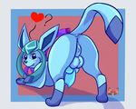  &lt;3 anus arkoh_umbreon backsack balls blush butt eeveelution glaceon knot looking_back male nintendo penis perineum pok&eacute;mon pok&eacute;mon_(species) presenting presenting_hindquarters raised raised_tail scarf solo video_games 