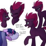  bed broken_horn dialogue english_text equine eye_scar female fizzlepop_berrytwist_(mlp) friendship_is_magic goombot horn lying mammal my_little_pony one_eye_closed scar tempest_shadow_(mlp) text twilight_sparkle_(mlp) unicorn wink 