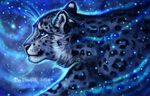  2018 ambiguous_gender black_spots blue_eyes digital_media_(artwork) feline feral flashw fur grey_fur leopard mammal solo spots spotted_fur whiskers 