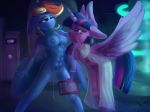  2018 abs anthro areola breasts clipboard duo equine eyelashes feathered_wings feathers female friendship_is_magic hair hi_res holding_object horn inside mammal multicolored_hair my_little_pony nipples nude oddciders pegasus pussy pussy_juice rainbow_dash_(mlp) smile twilight_sparkle_(mlp) winged_unicorn wings 
