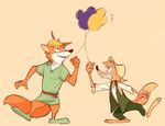  2018 anthro balloon belt black_nose br&#039;er_fox canine clothed clothing disney fox fur group hat hi_res male mammal robin_hood robin_hood_(disney) simple_background song_of_the_south uochandayo 