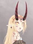  1girl bare_shoulders blonde_hair claws dmtbeetarp earrings fate/grand_order fate_(series) female high_resolution horns ibaraki_douji_(fate/grand_order) jewelry kimono long_ears long_hair long_pointed_ears looking_at_viewer off_shoulder oni oni_horns open_mouth pointy_ears solo tongue wafuku yellow_eyes 