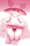  animal_humanoid boots camel_toe cat cat_humanoid clothed clothing cute_fangs feline female footwear hat humanoid idlecil mammal niko_(oneshot) oneshot panties pussy pussy_juice underwear upskirt young 