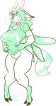 anthro antlers blush bottomless cervine clothed clothing deer featureless_crotch female horn hybrid jintonic lactating mammal solo standing sweat thick_thighs wide_hips wings 