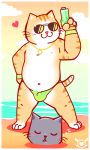  anthro beach bulge cat clothing digitslayer feline kuehiko_roshihara male mammal seaside speedo swimsuit tapio_chatarozawa working_buddies! 