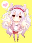  :o animal_ears azur_lane bangs blush brown_eyes bunny_ears camisole collarbone commentary_request eyebrows_visible_through_hair foreshortening full_body fuuna_thise hair_between_eyes hair_ornament hairband heart jacket laffey_(azur_lane) long_hair long_sleeves looking_at_viewer open_clothes open_jacket outstretched_arms parted_lips pink_jacket pleated_skirt red_hairband red_skirt silver_hair simple_background skirt solo spoken_heart standing thighhighs twintails very_long_hair white_camisole white_legwear yellow_background 