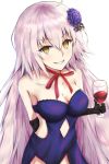  bare_shoulders blush brown_eyes dress ffate/apocrypha headdress jeanne_alter long_hair pink_hair smile 