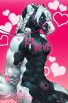  &lt;3 2018 abs angry animal_genitalia balls better_version_at_source big_balls bound equine flaccid girly harness horse humiliation lipstick love_hearts makeup male mammal manly miss-yazriel muscular nipples penis sheath smile solo thick_penis 
