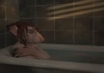  2018 5_fingers anthro bathing breasts brown_hair detailed_background digital_media_(artwork) female hair honovy lying mammal nude rat rodent solo water 