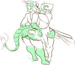  ambiguous_gender anthro avian big_breasts big_hands bird breasts butt butt_grab clothing dragon eyewear female female/ambiguous glasses green_theme hand_on_butt huge_breasts hyper hyper_breasts jintonic open_mouth smile standing thick_thighs underwear 
