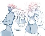  &lt;3 2018 ? anthro aunt blush canine chest_tuft clothed clothing crossed_arms database_error_(twokinds) dialogue duo embarrassed english_text eyewear female flailing glasses hands_behind_back hi_res human humor keidran loincloth male mammal midriff monochrome nervous open_mouth partially_clothed raine_(twokinds) roselyn_(twokinds) shocked simple_background sketch skimpy smile smirk sweat sythe_(twokinds) text tom_fischbach topless tuft twokinds webcomic white_background wolf 