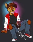  80s_retro anthro canine chuck_taylors clothed clothing cum cum_on_penis dog erection fan_character humanoid_penis letterman_jacket male mammal masturbation penile_masturbation penis sean_blackthorne solo syrae-universe tongue tongue_out 