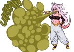  alien android_21 burping dragon_ball dragon_ball_fighterz female food hair humanoid majin majin_android_21 metal-blade not_furry pink_skin pointy_ears red_eyes white_hair 