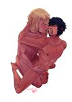  10s 2boys anal black_hair blonde_hair blue_eyes crossover doggystyle erection final_fantasy final_fantasy_xv french_kiss grabbing hand_behind_head kiss lightning_returns:_final_fantasy_xiii looking_at_another magnta male_focus moaning multiple_boys muscle navel nipples noctis_lucis_caelum nude open_mouth penis saliva sex simple_background snow_villiers spread_legs sweat teeth tongue tongue_out wince yaoi 