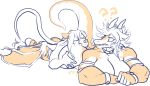  ? anthro big_butt breasts butt butt_fondling dragon duo feline female jintonic lion looking_back lying male male/female mammal muscular muscular_female on_front open_mouth smile wings 