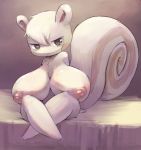  anthro big_breasts breasts chibi crossgender female hair huge_breasts hyper hyper_breasts looking_at_viewer mammal marshal_(animal_crossing) nipples nude rodent sitting solo somnamg squirrel 