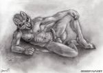  2018 animal_genitalia animal_penis balls canine canine_penis cum cum_on_stomach dog grrrwolf husky knot looking_at_viewer male mammal nude penis sketch solo 
