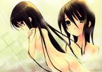  ass black_hair brown_eyes flat_chest indoors itou_noiji long_hair nude official_art shakugan_no_shana shana showering 