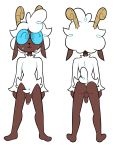  anthro balls barefoot blush caprine dark_skin digital_media_(artwork) eyewear flaccid glasses horn male mammal miscon model_sheet nervous nude penis pose raito_buru_(miscon) rear_view solo standing sweat wool 