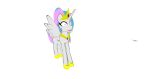 ankokufang creepy crown equine feathered_wings feathers female feral friendship_is_magic horn mammal my_little_pony princess_celestia_(mlp) screencap smile solo white_feathers winged_unicorn wings 