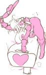  &lt;3 ambiguous_fluids anthro big_breasts breasts cowboy_hat female hat heel_boots huge_breasts jintonic looking_back mammal nipples smile solo 