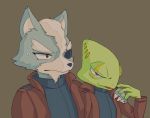  2018 anthro canine chameleon clothing duo leon_powalski lizard male mammal nintendo reptile scalie star_fox video_games wolf wolf_o&#039;donnell ほくろ 