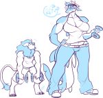  ? anthro clothed clothing duo exercise feline female fish footwear hair jintonic lion male mammal marine muscular muscular_female muscular_male shark shoes standing sweatband weightlifting wide_hips workout 