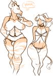  anthro big_breasts bra breasts clothed clothing corset crossdressing dickgirl duo equine girly intersex jintonic lingerie male mammal nervous nipples smile standing thick_thighs underwear wide_hips 