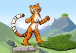  ambiguous_gender anthro army blue_sky breasts featureless_breasts feline female female_focus forest group invalid_tag kung_fu_panda macro mammal master_tigress mountain nude river shieltar sky smile solo_focus temple tiger tree 