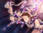  :d armpits backlighting bishoujo_senshi_sailor_moon black_hair brown_hair choker circlet elbow_gloves glitter gloves long_hair low_ponytail mayo_(becky2006) multiple_girls open_mouth outstretched_arm sailor_star_fighter sailor_star_healer sailor_star_maker seiya_kou signature silver_hair smile taiki_kou v-shaped_eyebrows very_long_hair yaten_kou 