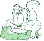  alligator big_breasts blush breasts canine cowgirl_position crocodilian duo fangs female fur huge_breasts jintonic male male/female mammal nipples on_top reptile sabertooth_(feature) scalie sex smile sweat sweatdrop thick_thighs voluptuous 