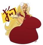  big_breasts big_butt big_thighs blush breasts buns butt canine chinese_clothing chinese_dress chinese_new_year clothing dog dogmom dress dumplings female food huge_breasts mammal mature_female ota_(artist) slightly_chubby 