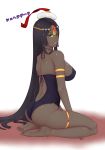  :d artist_name back back_cutout bare_shoulders barefoot black_hair black_swimsuit breasts casual_one-piece_swimsuit circlet dark_skin fate/grand_order fate_(series) full_body green_eyes hat highres large_breasts long_hair looking_at_viewer one-piece_swimsuit open_mouth ryu_seung scheherazade_(fate/grand_order) shiny shiny_skin sideboob simple_background sitting skindentation smile solo straight_hair strap_gap swimsuit thighs translation_request tsurime very_long_hair wariza white_background white_hat 