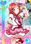  blush character_name dress love_live!_school_idol_festival love_live!_school_idol_project nishikino_maki red_haif short_hair smile tie violet_eyes wink 