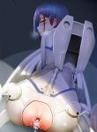  after_anal after_sex anal anus ass back blue_hair bodysuit breath censored cockpit crotchless_clothes cum cum_in_ass cum_in_pussy darling_in_the_franxx from_behind gaping ginhaha green_eyes hair_ornament hairclip hetero ichigo_(darling_in_the_franxx) looking_at_viewer looking_back mosaic_censoring open_mouth penis pilot_suit pov pussy short_hair speed_lines sweatdrop vaginal white_bodysuit 