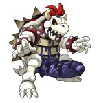  bone bowser dry_bowser erection hair koopa male mario_bros nintendo penis red_hair scalie skeleton toomanyboners undead video_games zombie 