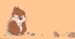  acorn_cupule black_nose brown_fur chip_(cdrr) chipmunk disney frustrated fur hands_on_face holding_head kurokuma824 mammal reaction_image rock rodent simple_background sitting small_tail solo tan_background 