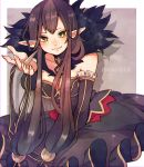  black_hair blush fate/apocrypha gothic green_eyes long_hair pointy_ears red_assassin smile 