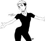  character_name christophe_giacometti facial_hair greyscale male_focus monochrome mouri outstretched_arms parted_lips spread_arms sweat yuri!!!_on_ice 