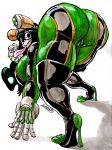  2018 amphibian animal_humanoid asui_tsuyu big_butt breasts butt camel_toe clothed clothing female frog_humanoid gloves goudadunn hair humanoid long_hair looking_back my_hero_academia not_furry simple_background solo spandex tight_clothing tongue tongue_out voluptuous white_background wide_hips 