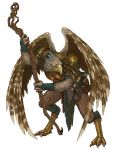  aarakocra anthro armor avian beak bird breastplate claws clothed clothing dungeons_&amp;_dragons feathered_wings feathers leesmith solo staff toe_claws wings yellow_eyes 