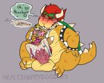  anal anal_penetration animal_genitalia animal_penis anthro balls big_dom_small_sub big_penis blush bowser canine canine_penis clothed clothing cosplay crossdressing cum cum_in_ass cum_inside cum_splatter dialogue duo english_text erection fox fox_mccloud girly heyitshappydoodles huge_penis knot koopa male male/male mammal mario_bros nintendo open_mouth orgasm penetration penis scalie sitting size_difference smile star_fox sweat text tongue tongue_out vein video_games 